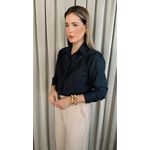 Camisa Feminina Bordada Flor - Cod: 323 - Preto