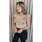Blusa Feminina Delicada Bordada - Nude - Cod 312