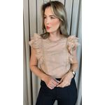 Blusa Feminina Delicada Bordada - Nude - Cod 312
