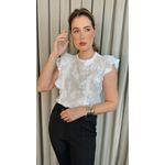Blusa Feminina Delicada Bordada - Branca - Cod 312