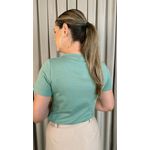 T-shirt Feminina Delicada Bordada - Verde - Cod 305