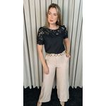 Blusa Feminina Delicada Guipir - Preto - Cod 307
