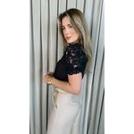 Blusa Feminina Delicada Guipir - Preto - Cod 307