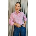 Camisa Feminina Manga Longa Bordada Poa - Cod: 306 - Rosa