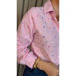 Camisa Feminina Manga Longa Bordada Poa - Cod: 306 - Rosa