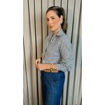 Camisa Feminina Manga Longa Bordada Poa - Cod: 306 - Preto