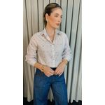 Camisa Feminina Manga Longa Bordada Poa - Cod: 306 - Nude