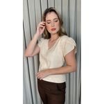 Plus - Blusa Feminina Em Lese Delicada - Off White - Cod 301