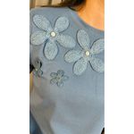 T-shirt Feminina Com Detalhe Flor - Azul - Cod 291