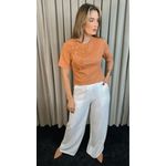 T-shirt Feminina Com Detalhe Flor - Terracota - Cod 291