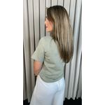 T-shirt Feminina Com Detalhe Flor - Verde - Cod 291