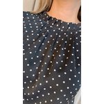 Blusa Feminina Clasica Em Poa Delicada - Preto - Cod 292
