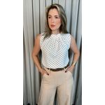 Blusa Feminina Clasica Em Poa Delicada - Branca - Cod 292