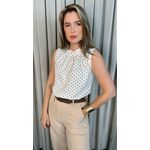 Blusa Feminina Clasica Em Poa Delicada - Branca - Cod 292