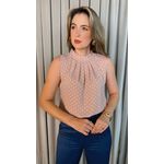 Blusa Feminina Clasica Em Poa Delicada - Rosa - Cod 292
