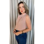 Blusa Feminina Clasica Em Poa Delicada - Rosa - Cod 292