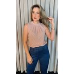 Blusa Feminina Clasica Em Poa Delicada - Rosa - Cod 292