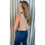 Blusa Feminina Clasica Em Poa Delicada - Nude - Cod 292