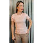 T-shirt Feminina Delicada Bordada - Rosa - Cod 293