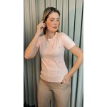 T-shirt Feminina Delicada Bordada - Rosa - Cod 293