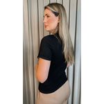 T-shirt Feminina Delicada Bordada - Preto - Cod 293