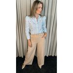 Camisa Feminina Manga Longa Bordada - Cod: 281 - Azul