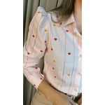 Camisa Feminina Manga Longa Bordada - Cod: 281 - Rosa