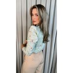 Camisa Feminina Manga Longa Bordada - Cod: 281 - Verde