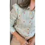 Camisa Feminina Manga Longa Bordada - Cod: 281 - Verde