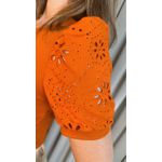 T-shirt Feminina Com Detalhe Na Manga Lese - Terracota - Cod 289