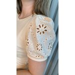 T-shirt Feminina Com Detalhe Na Manga Lese - Nude - Cod 289