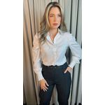 Camisa Feminina Manga Longa Poa - Cod: 275 - Branca