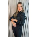 Camisa Feminina Manga Longa Poa - Cod: 275 - Preto