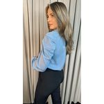 Camisa Feminina Manga Longa Poa - Cod: 275 - Azul
