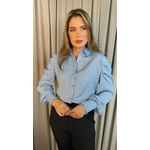 Camisa Feminina Manga Longa Poa - Cod: 275 - Azul