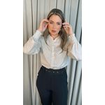 Camisa Feminina Manga Longa Poa - Cod: 275 - Off-White