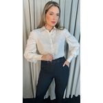 Camisa Feminina Manga Longa Poa - Cod: 275 - Off-White
