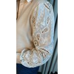 Camisa Feminina Manga Longa Bordada - Cod: 277 - Nude