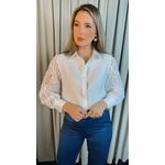 Camisa Feminina Manga Longa Bordada - Cod: 277 - Branca