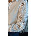 Camisa Feminina Manga Longa Bordada - Cod: 277 - Branca