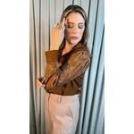 Camisa Feminina Manga Longa Bordada - Cod: 277 - Marrom