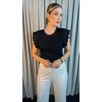 Regata Feminina Bordada - Cod 280 - Preto