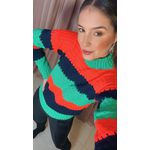 Blusa Feminina Manga Longa Em Trico Gola Alta Cod 12302