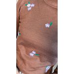 Blusa Feminina Em Tricô Com Aplicação De Flores - Cod 266 - Marrom