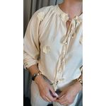 Camisa Feminina Manga Longa Bordada Flor - Cod: 273 - Branca