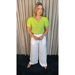 Blusa Classica em Viscolinho Delicada Feminina Manga Bordada - Verde - Cod 215