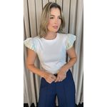 T-shirt Feminina Com Detalhe Na Manga - Verde- Cod 225