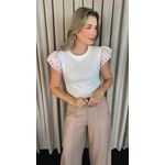 T-shirt Feminina Com Detalhe Na Manga - Vermelho- Cod 225