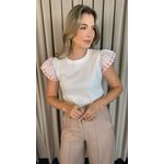 T-shirt Feminina Com Detalhe Na Manga - Vermelho- Cod 225