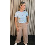 T-shirt Feminina Bordada Laço - Azul - Cod 227